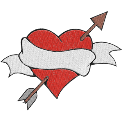 Matriz de Bordado Coração com flecha
